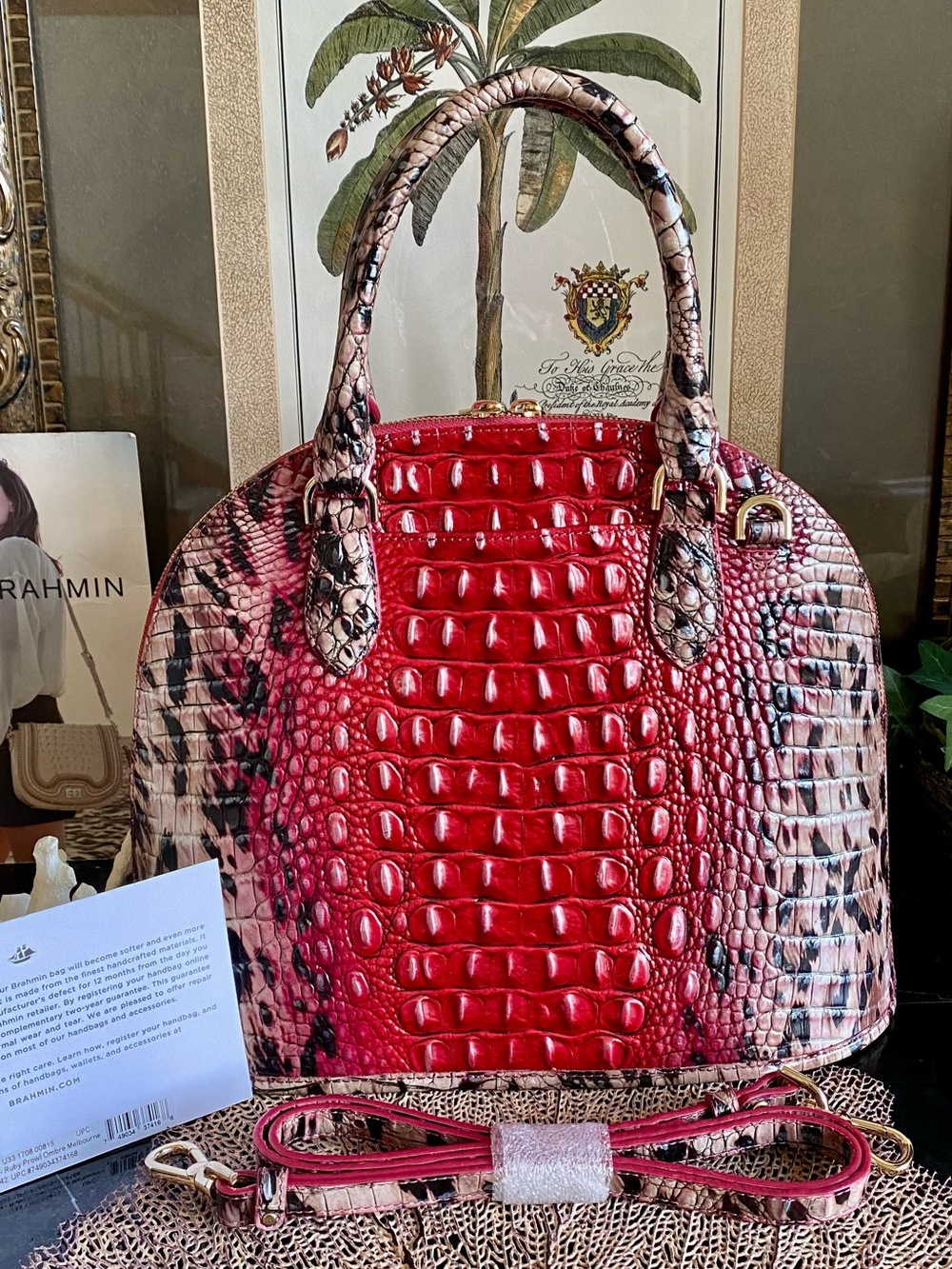 ♥️🐾Brahmin RUBY PROWL OMBRE Dome Satchel - Picture 2 of 14